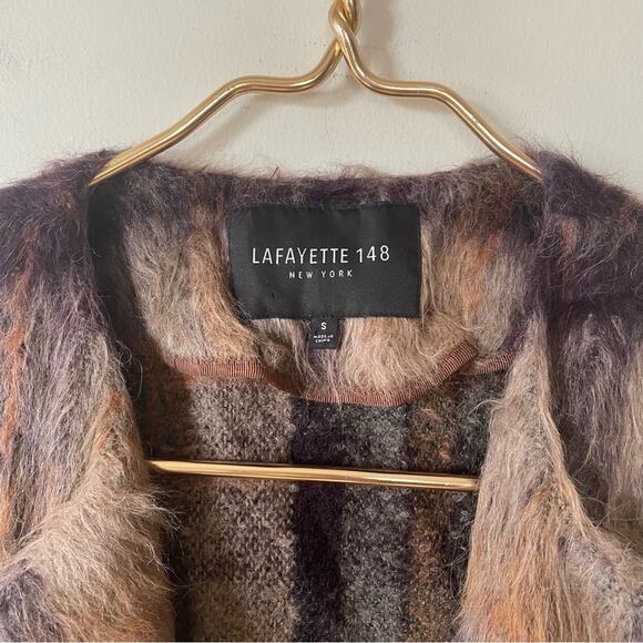 Lafayette 148 New York Tai Pavillion Brushed Plaid Alpaca Longline Vest S - Picture 11 of 12